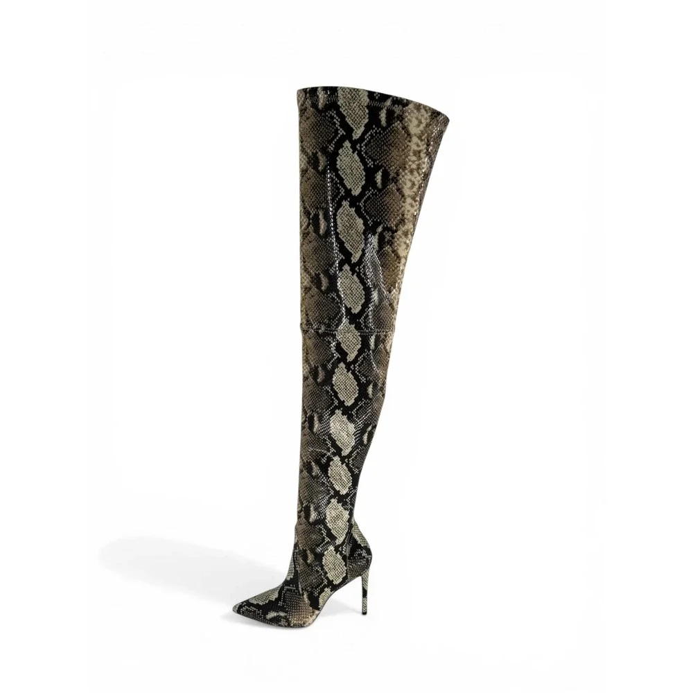 NIB‎ Stuart Weitzman Ultrastuart 100 Roccia Python OTK Boots Sz 7 $995